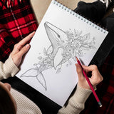 TPLHOUSE Floral Whale Spiral Bound Coloring Book for Adults