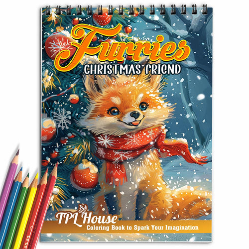 TPLHOUSE Furries Christmas Friend Coloring Book for Adult