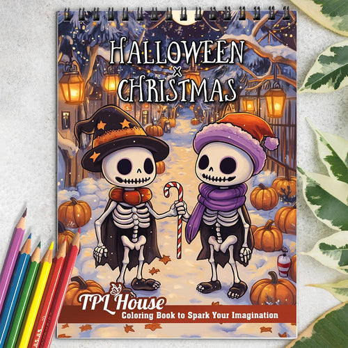 TPLHOUSE Halloween x Christmas Coloring Book for Adults