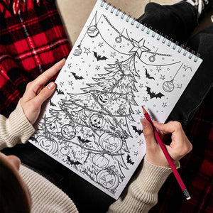 TPLHOUSE Halloween x Christmas Spiral Bound Coloring Book for Adults