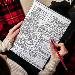 TPLHOUSE Heartwarming Christmas Spiral Bound Coloring Book for Adult