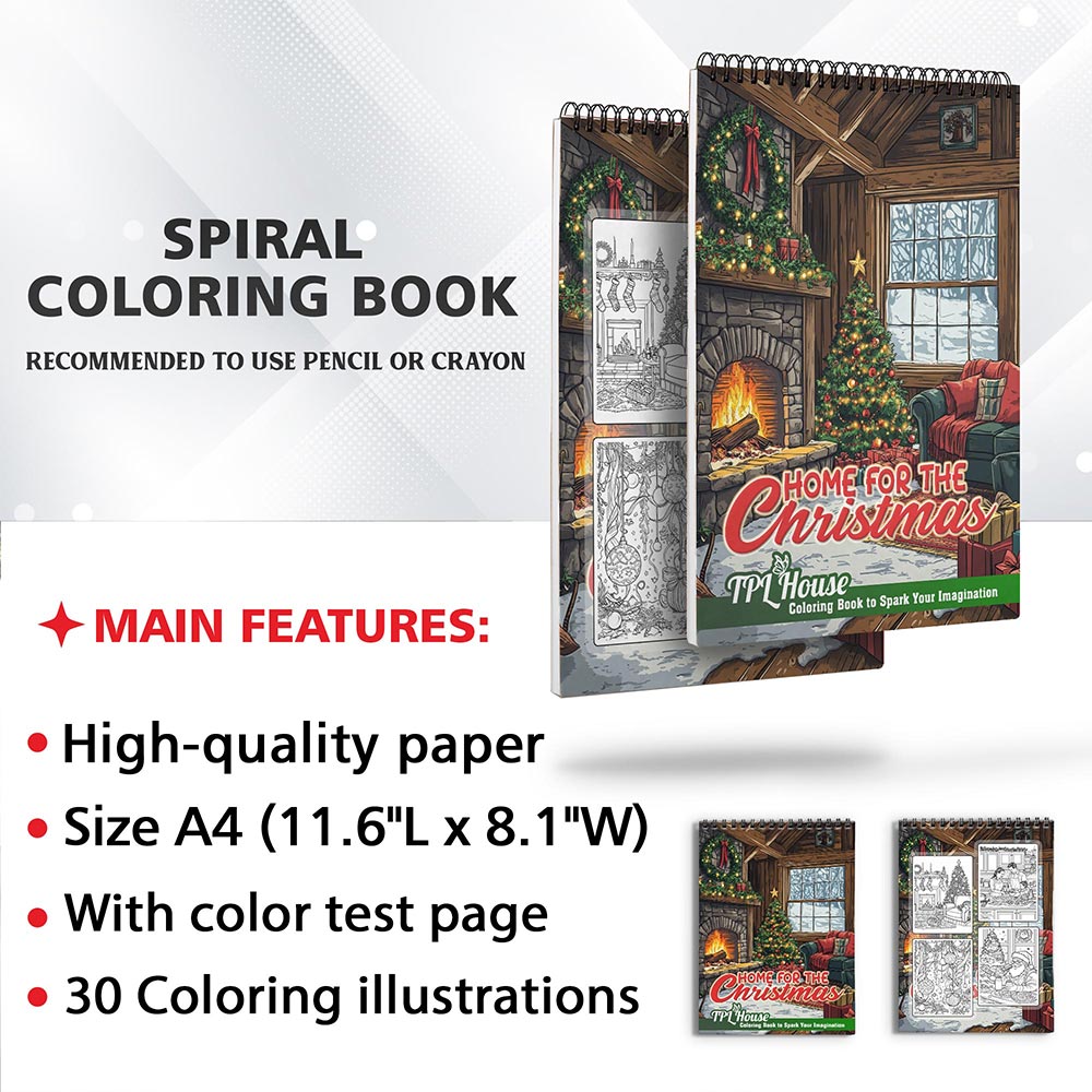TPLHOUSE Home for the Christmas Coloring Sheets for Adult