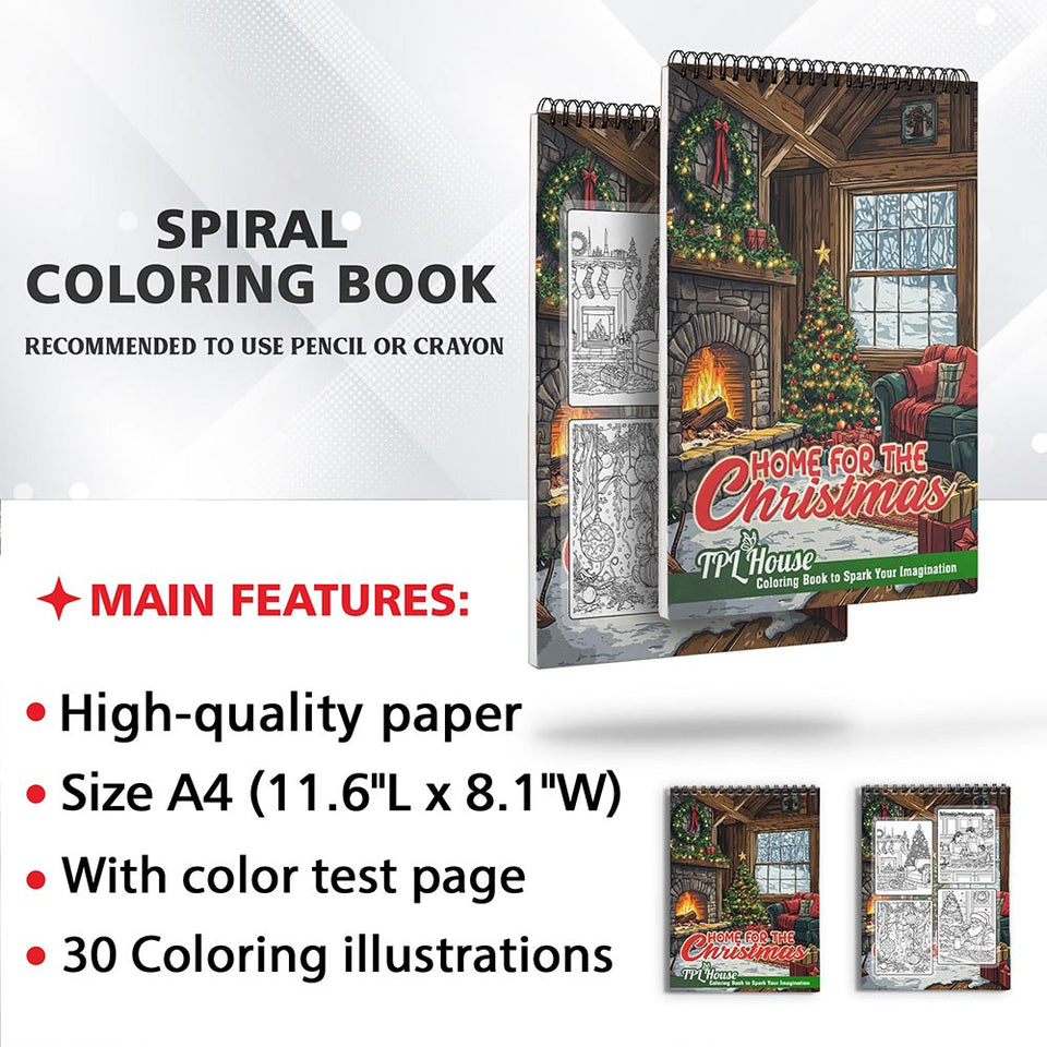 TPLHOUSE Home for the Christmas Coloring Sheets for Adult