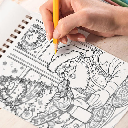 TPLHOUSE Home for the Christmas Coloring Book Spiral Bound for Adult