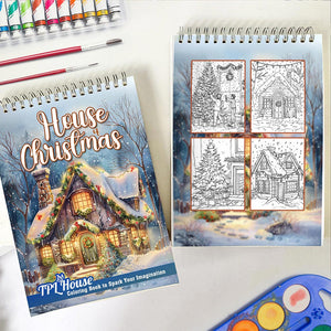 TPLHOUSE House of Christmas Spiral Coloring Book for Adults