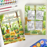 TPLHOUSE Kawaii Houseplants Spiral Coloring Book for Adults