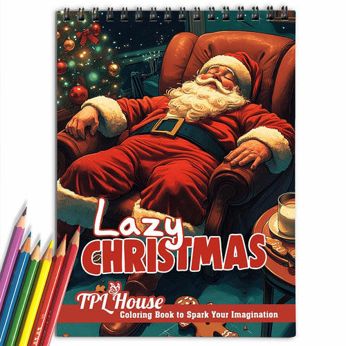 TPLHOUSE Lazy Christmas Coloring Book for Adult