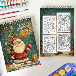 TPLHOUSE Little Christmas Gift Spiral Coloring Book for Adult