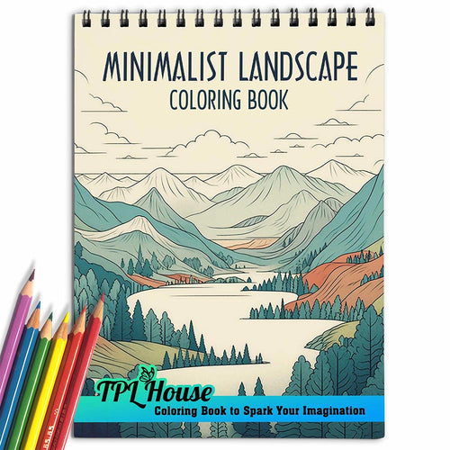 TPLHOUSE Minimalist Landscape Coloring Book for Adult
