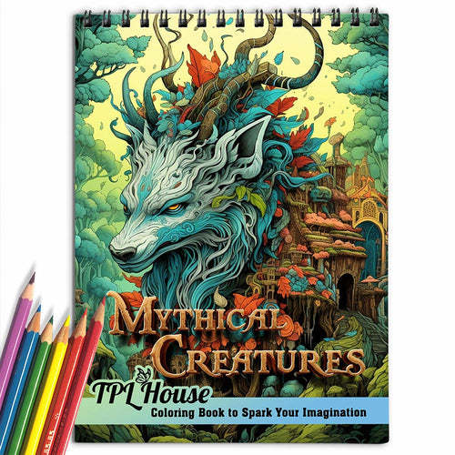 TPLHOUSE Mythical Creatures Coloring Book for Adult