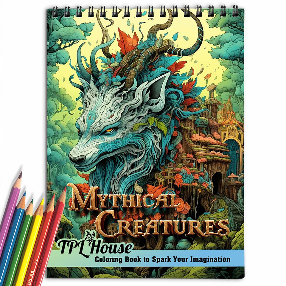 TPLHOUSE Mythical Creatures Coloring Book for Adult