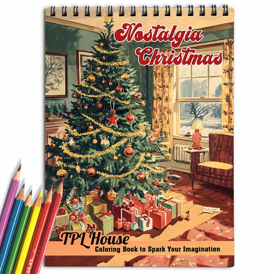 TPLHOUSE Nostalgia Christmas Coloring Book for Adult