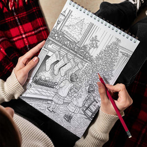 TPLHOUSE Old-Fashioned Christmas Spiral Bound Coloring Book for Adults