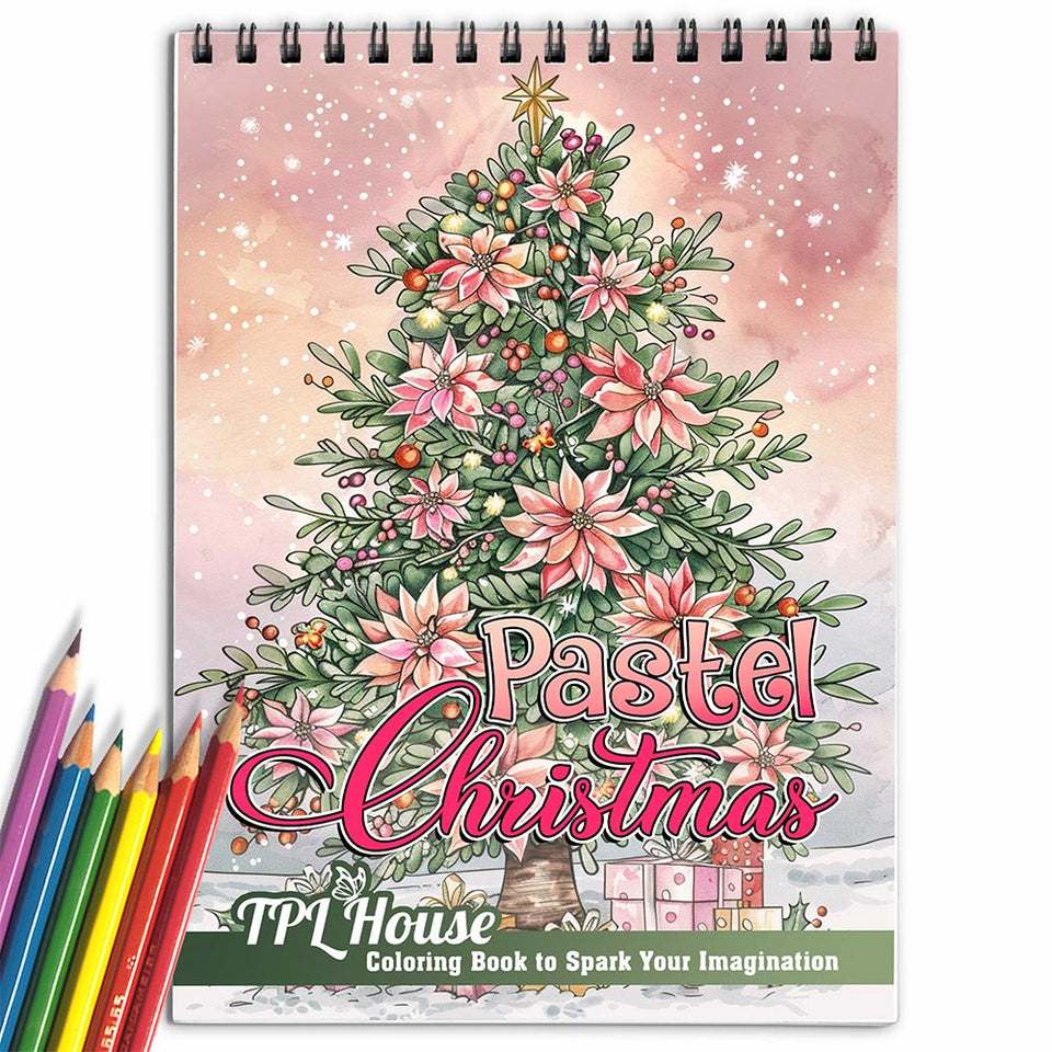 TPLHOUSE Pastel Christmas Coloring Book for Adult