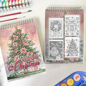 TPLHOUSE Pastel Christmas Spiral Coloring Book for Adult