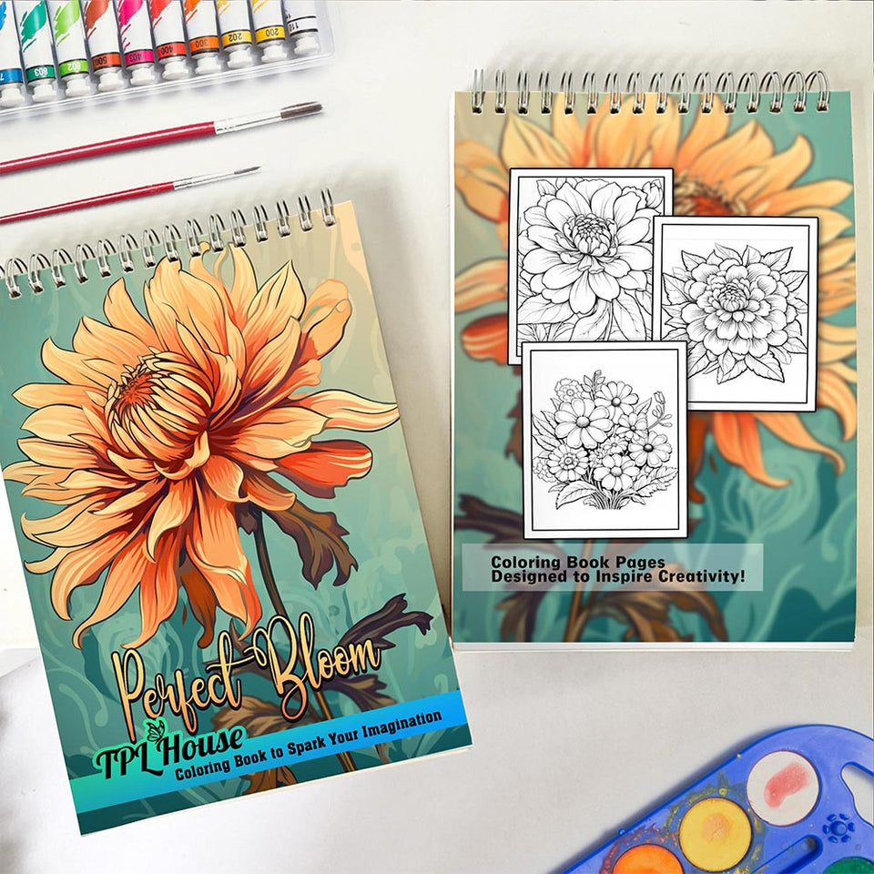 TPLHOUSE Perfect Bloom Spiral Coloring Book for Adult