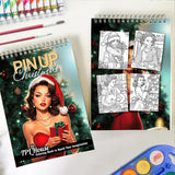 TPLHOUSE Pin Up Christmas Spiral  Coloring Book for Adult