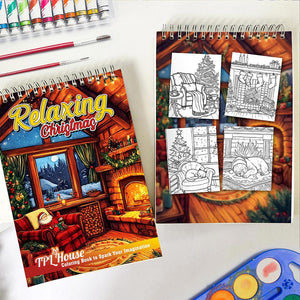 TPLHOUSE Relaxing Christmas Spiral Coloring Book for Adult