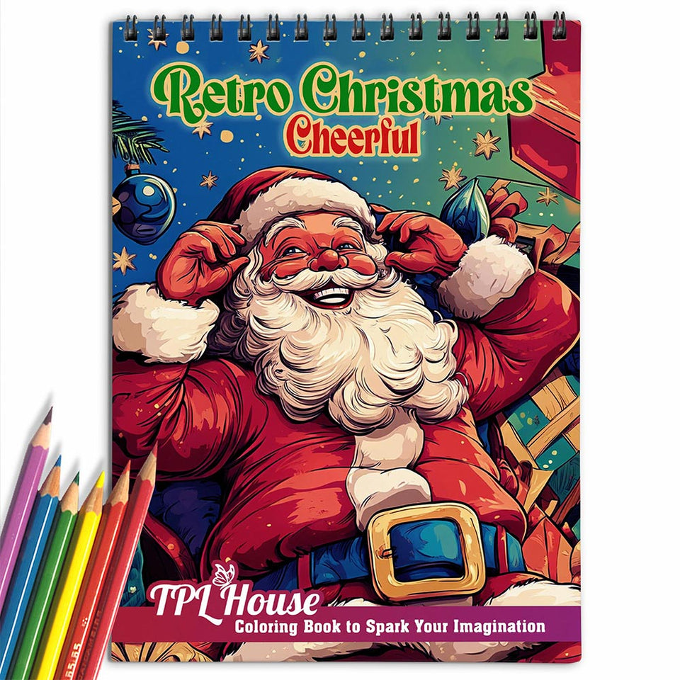 TPLHOUSE Retro Christmas Cheerful Coloring Book for Adult