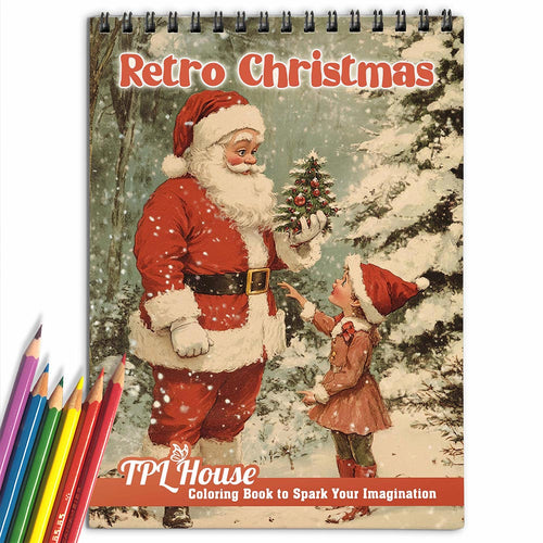 TPLHOUSE Retro Christmas Coloring Book for Adults