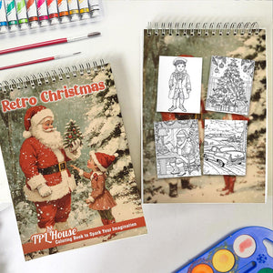 TPLHOUSE Retro Christmas Spiral Coloring Book for Adults