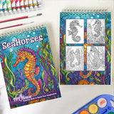 TPLHOUSE Seahorse Spiral Coloring Book for Adults