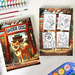 TPLHOUSE Shiba Dog Spiral Coloring Book for Adult