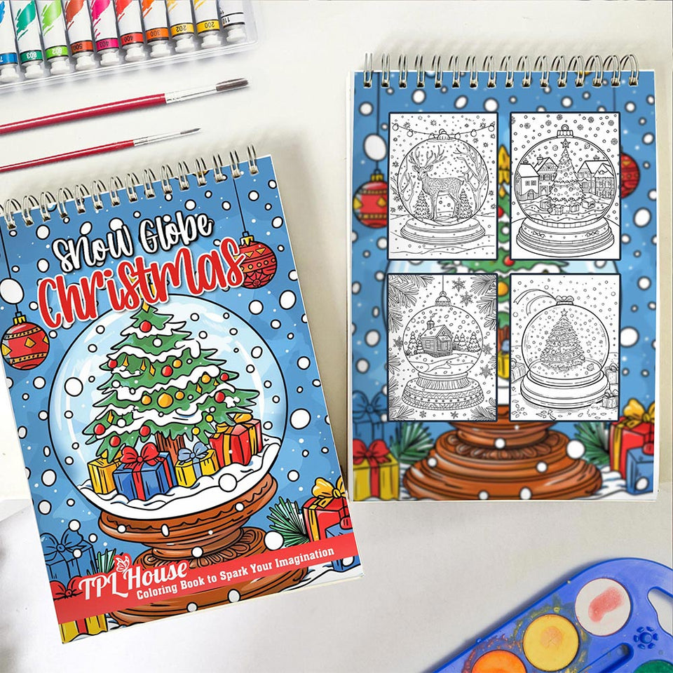 TPLHOUSE Snow Globe Christmas Spiral Coloring Book for Adult