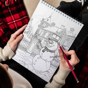 TPLHOUSE Snowman Spiral Bound Coloring Book for Adults