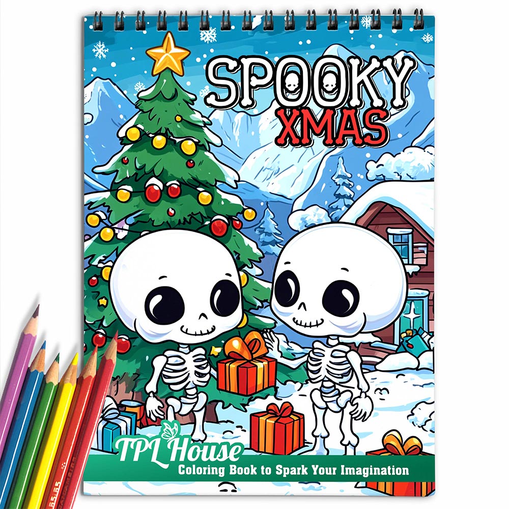 TPLHOUSE Spooky Xmas Cheerful Coloring Book for Adult