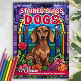 TPLHOUSE Stained Glass Dogs Coloring Book for Adults