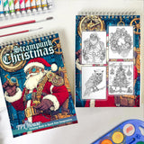 TPLHOUSE Steampunk Christmas Spiral Coloring Book for Adult