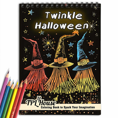 TPLHOUSE Twinkle Halloween Coloring Book for Adults