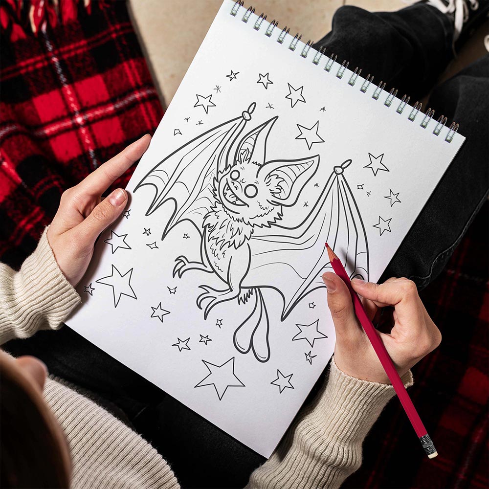 TPLHOUSE Twinkle Halloween Spiral Bound Coloring Book for Adults