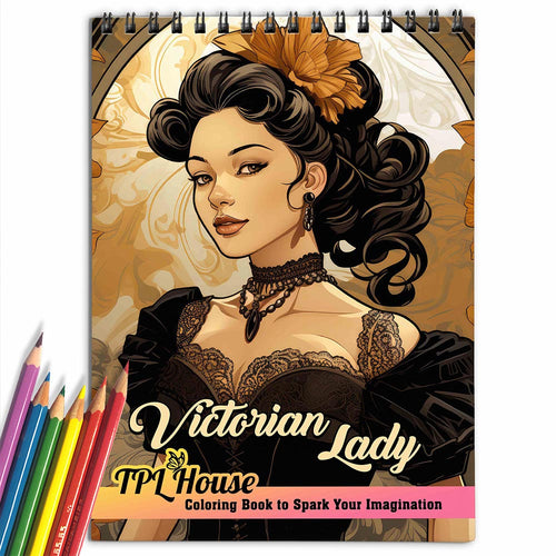 TPLHOUSE Victorian Lady Coloring Book for Adult