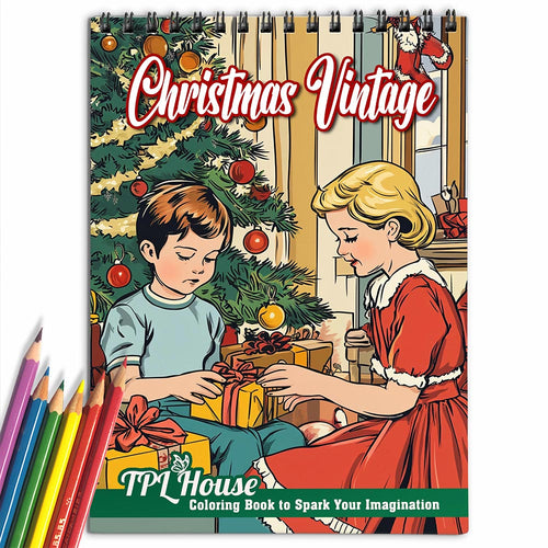 TPLHOUSE Vintage Christmas Coloring Book for Adult