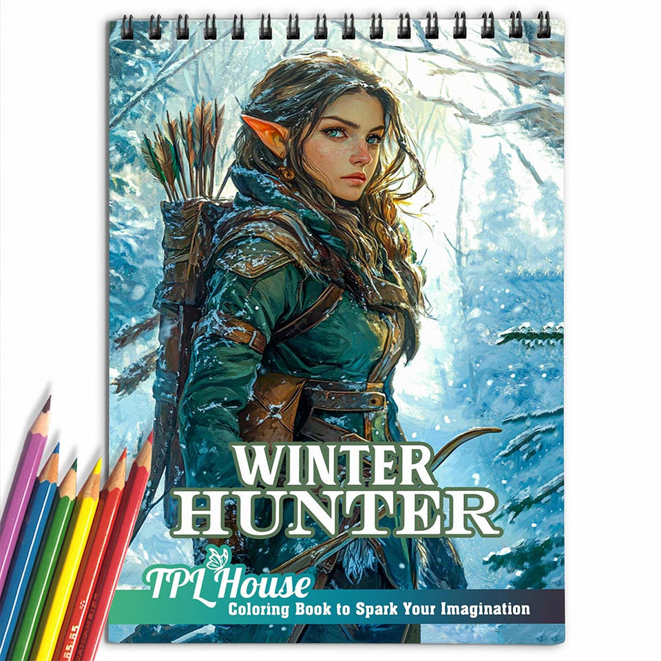 TPLHOUSE Winter Hunter Coloring Book for Adult