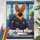 TPLHOUSE Working Dogs Coloring Book for Adults