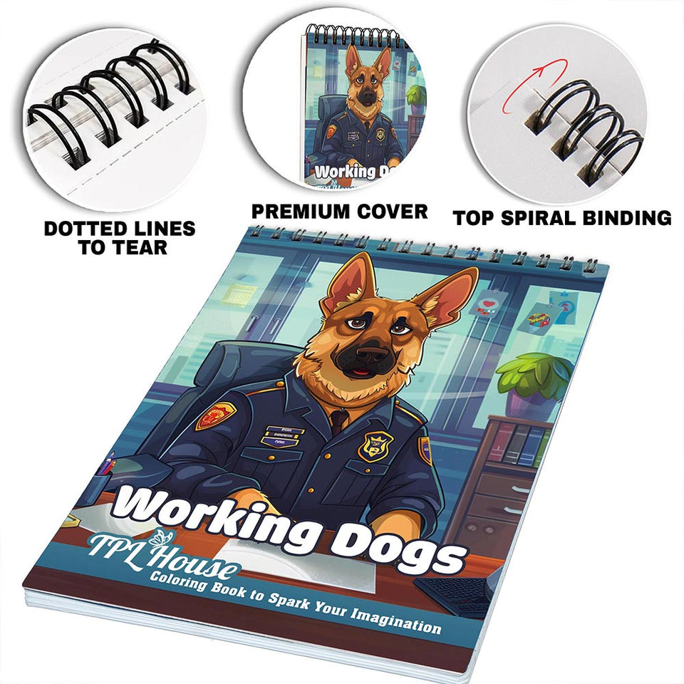 TPLHOUSE Working Dogs Coloring Pages for Adults