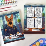 TPLHOUSE Working Dogs Spiral Coloring Book for Adults