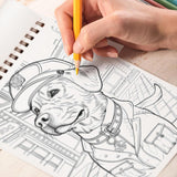 TPLHOUSE Working Dogs Coloring Book Spiral Bound for Adults