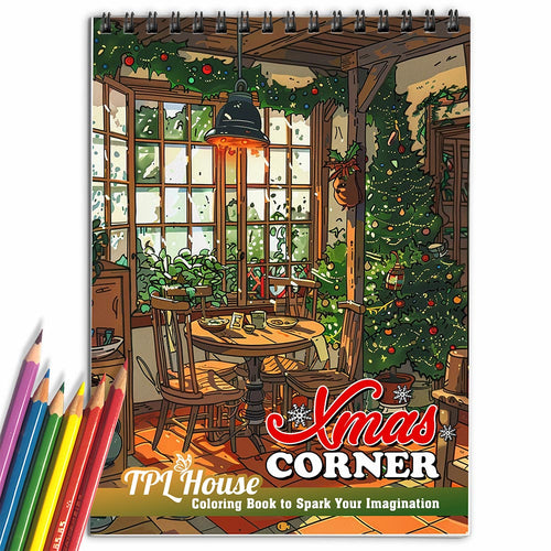 TPLHOUSE Xmas Corner Coloring Book for Adult