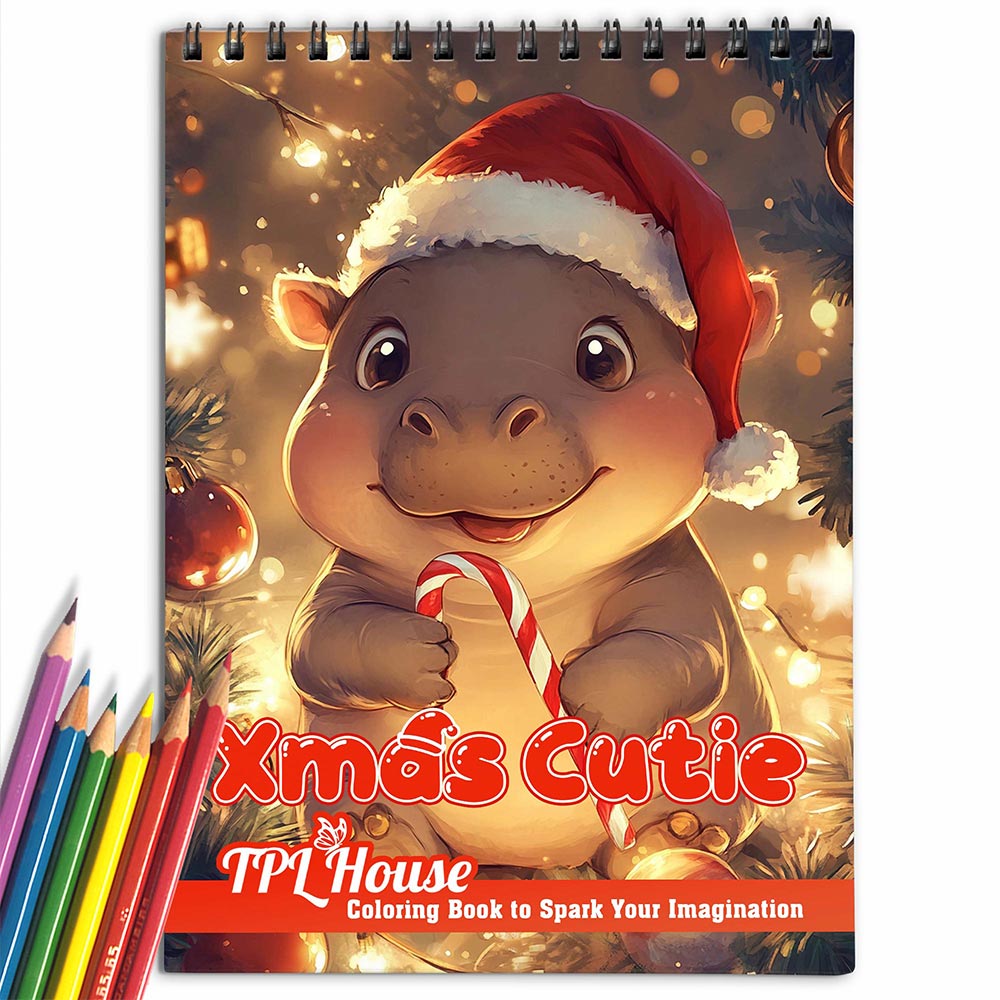 TPLHOUSE Xmas Cutie Coloring Book for Adult