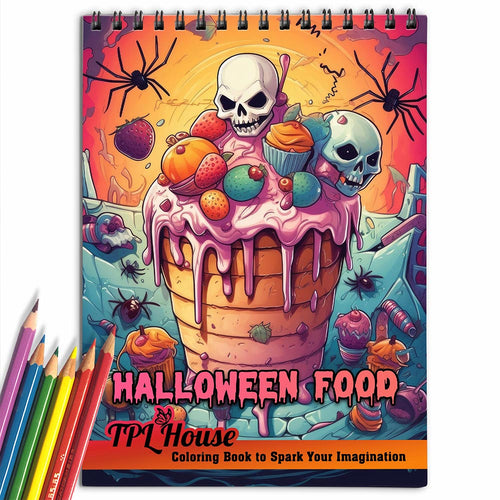 TPLHOUSE Halloween Food Coloring Book for Adult