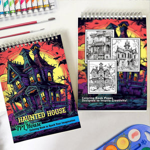 TPLHouse Haunted House Spiral Coloring Book for Adult