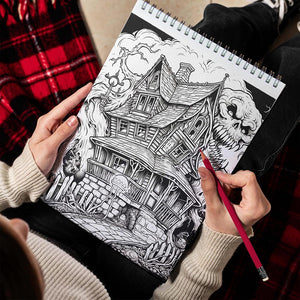 TPLHouse Haunted House Spiral Bound Coloring Book for Adult