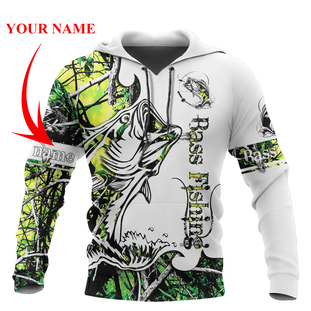 Fishing Gifts Green Bass Fishing Sport All Over Printed Unisex Hoodie