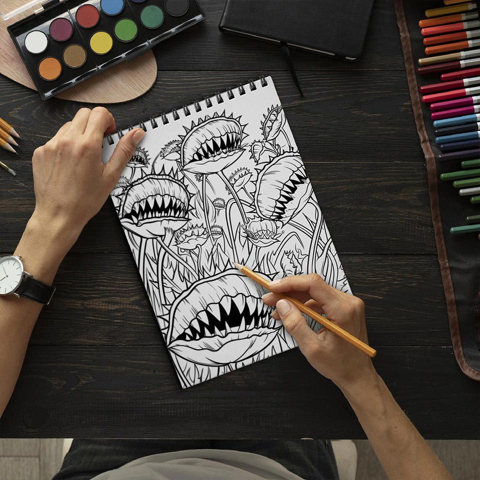 TSPVOTUS Carnivorous Plants Spiral  Bound Coloring Book for Adult