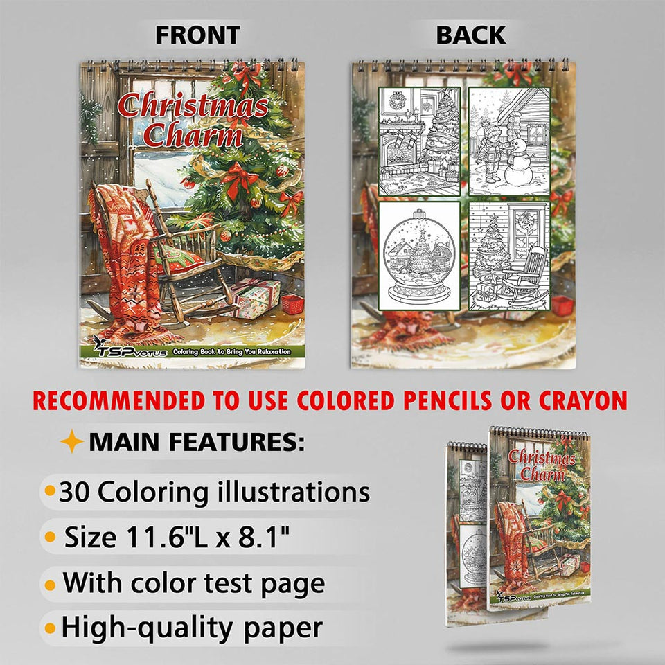 TSPVOTUS Christmas Charm Coloring Sheets for Adult