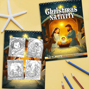 TSPVOTUS Christmas Nativity Coloring Book Spiral Bound for Adult